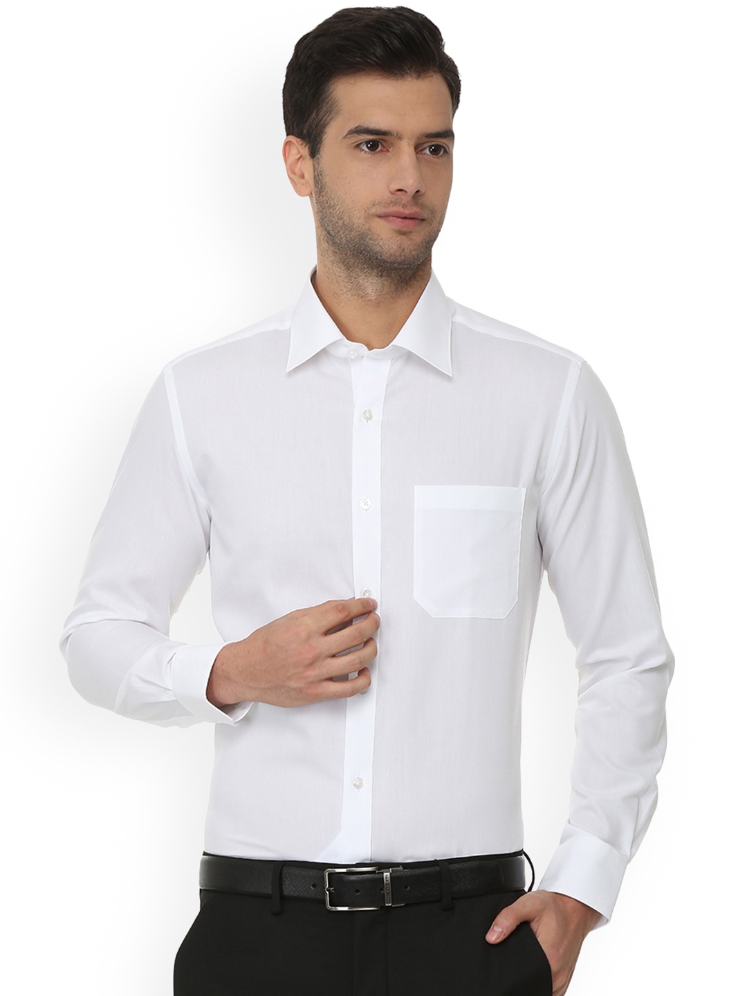 

Louis Philippe Permapress Men White Regular Fit Solid Wrinkle Free Formal Shirt