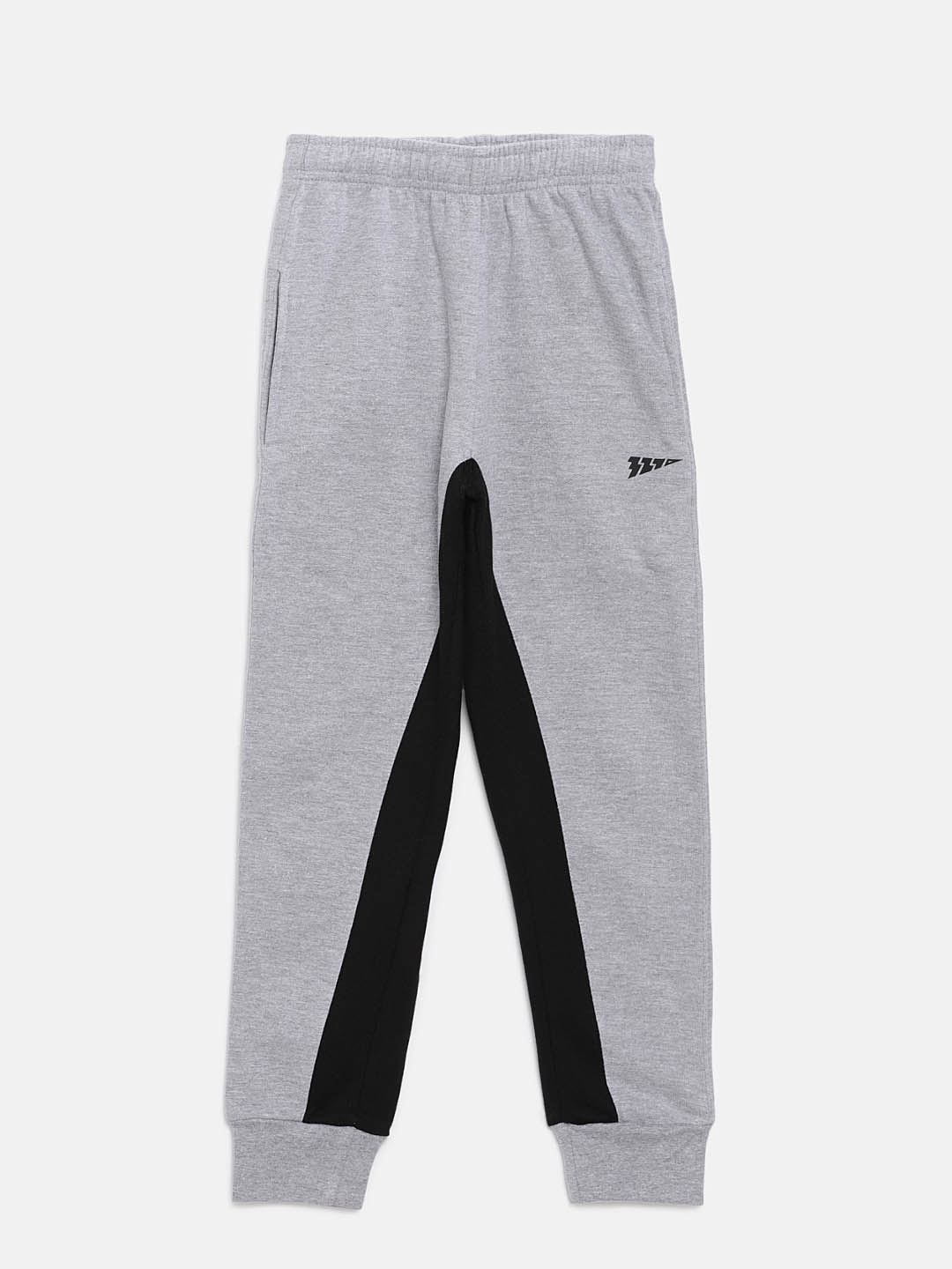 

321 Sportswear Grey & Black Colourblocked Slim Fit Track Pants