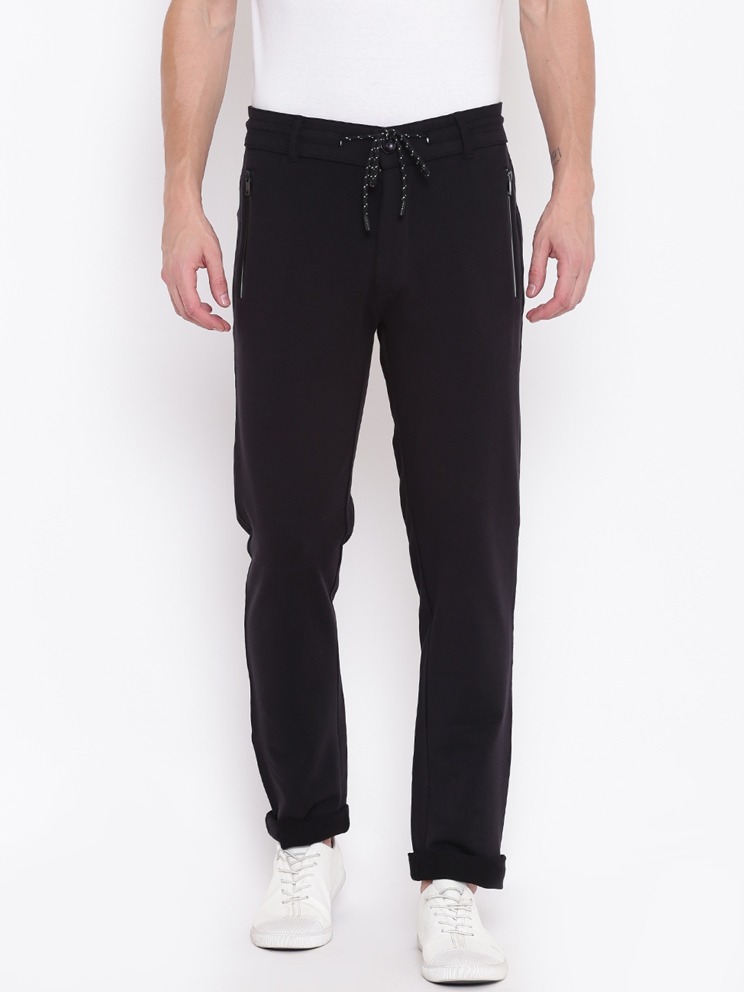 

Sweet Dreams Men Black Solid Track Pants