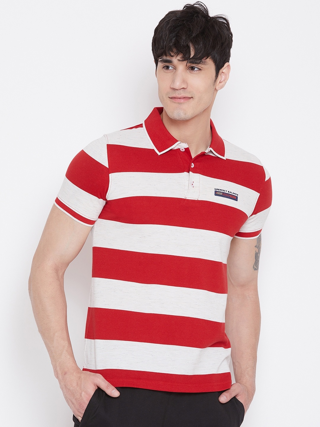 

Sweet Dreams Men Red & White Striped Lounge T-shirt MT-1815A9