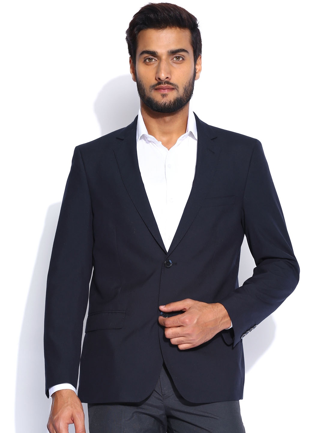 

Arrow Navy Tailored Fit Formal Blazer, Navy blue