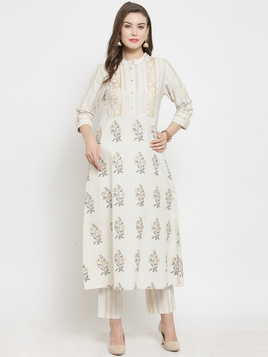

Varanga Women Off-White Printed Kurta with Palazzos