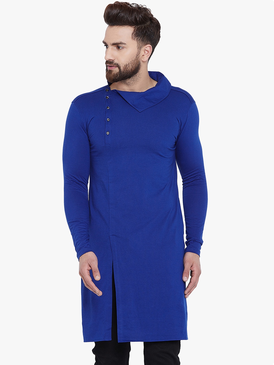 

CHILL WINSTON Men Blue Solid Straight Kurta