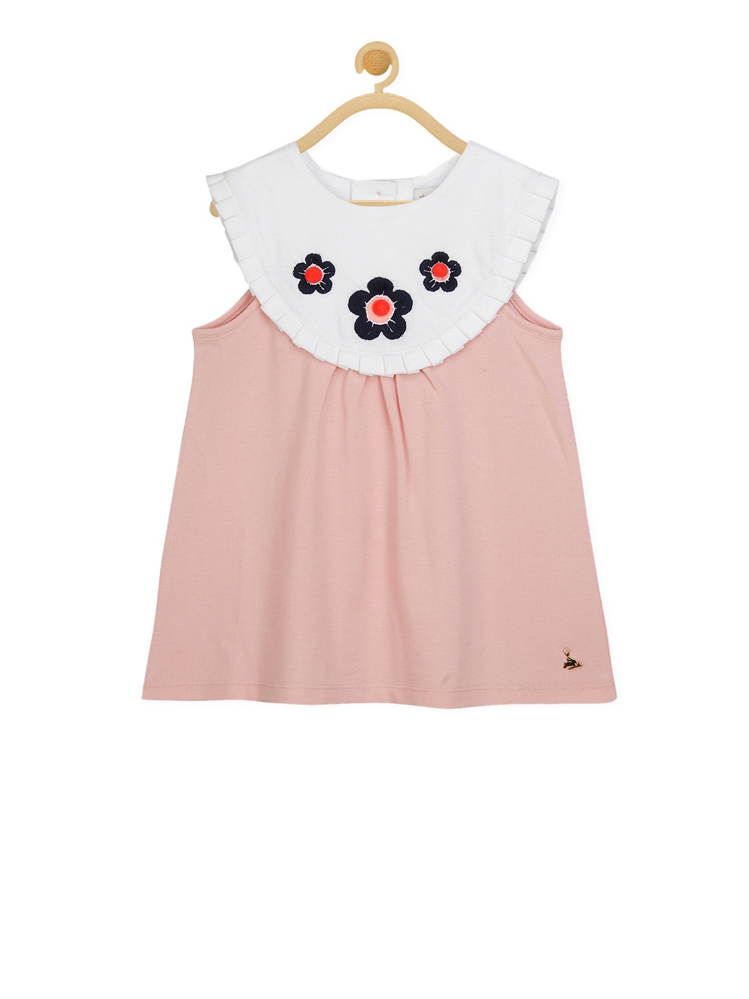 

Cherry Crumble Girls Pink Colourblocked A-Line Top
