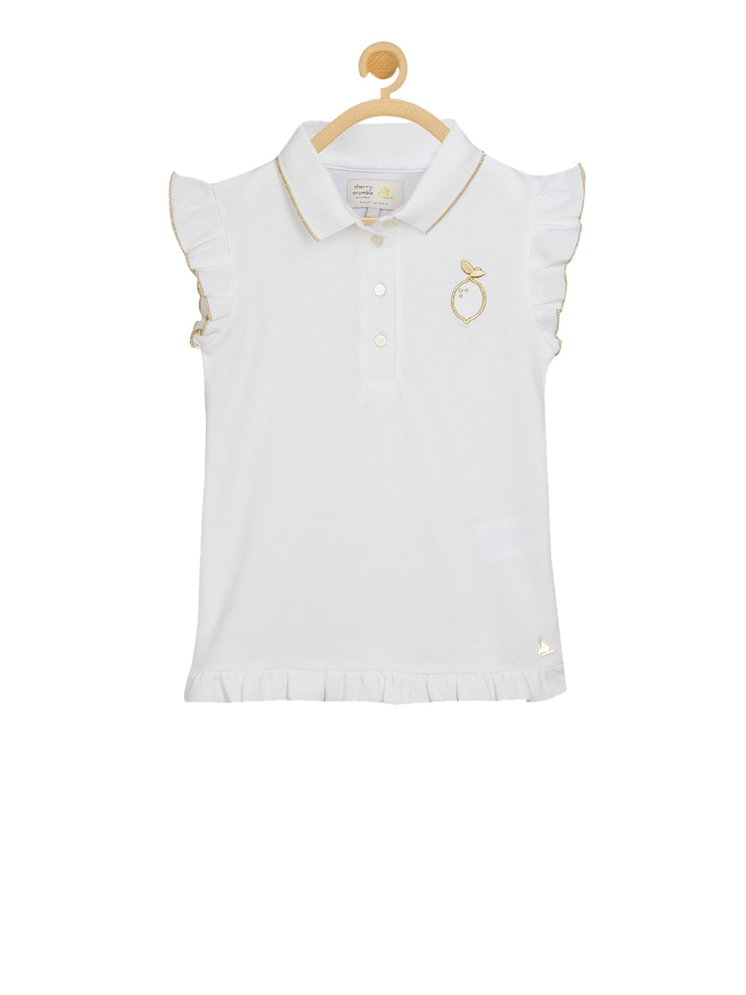 

Cherry Crumble Girls White Solid Top
