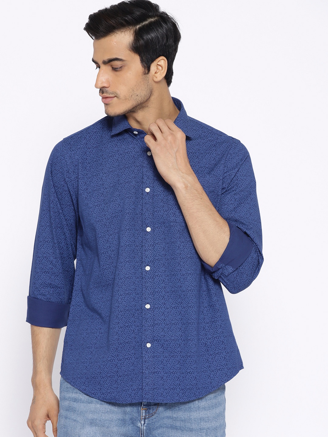

Blackberrys Men Blue Slim Fit Printed Casual Shirt