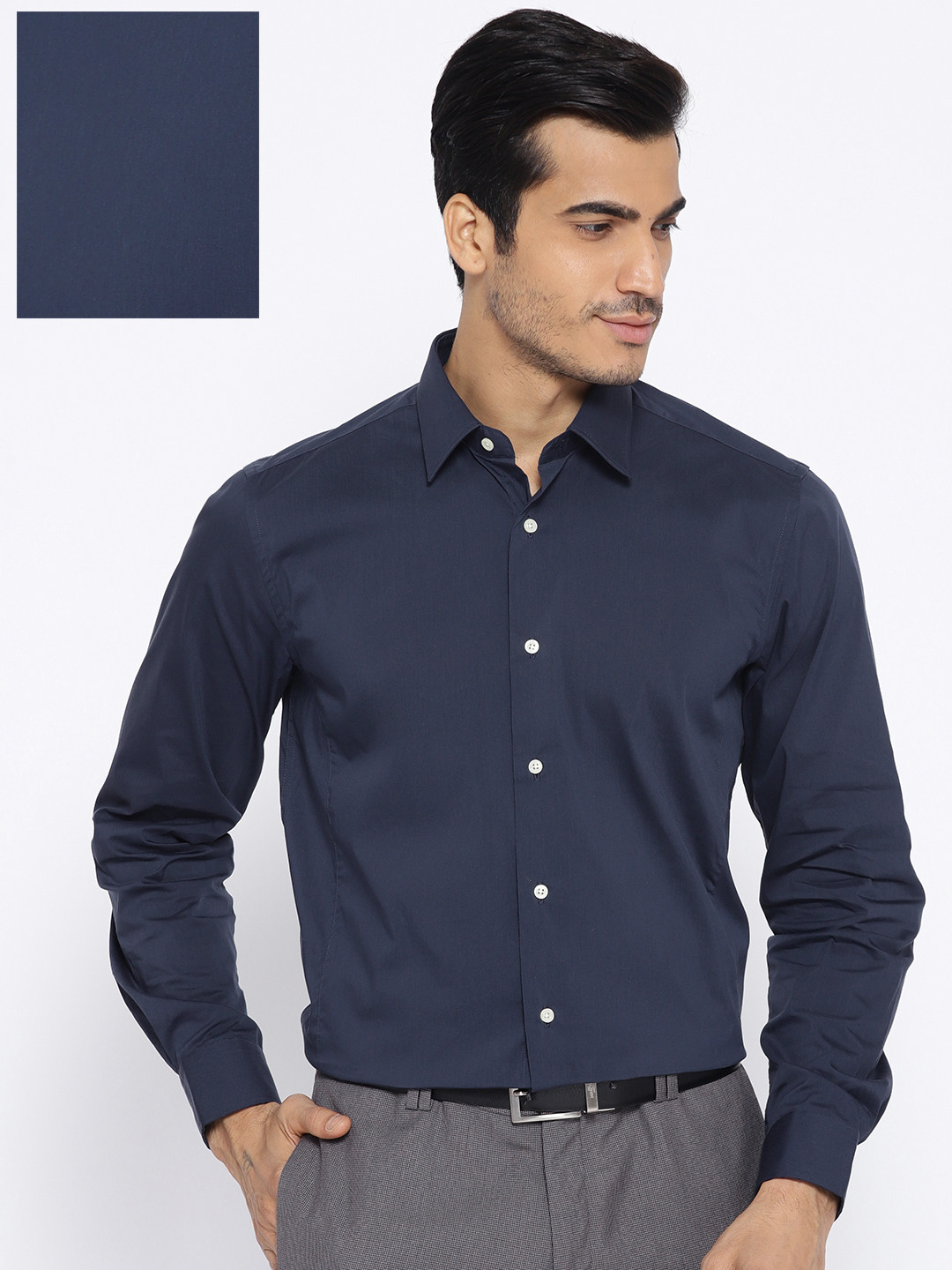 

Blackberrys Men Navy Blue Slim Fit Solid Casual Shirt