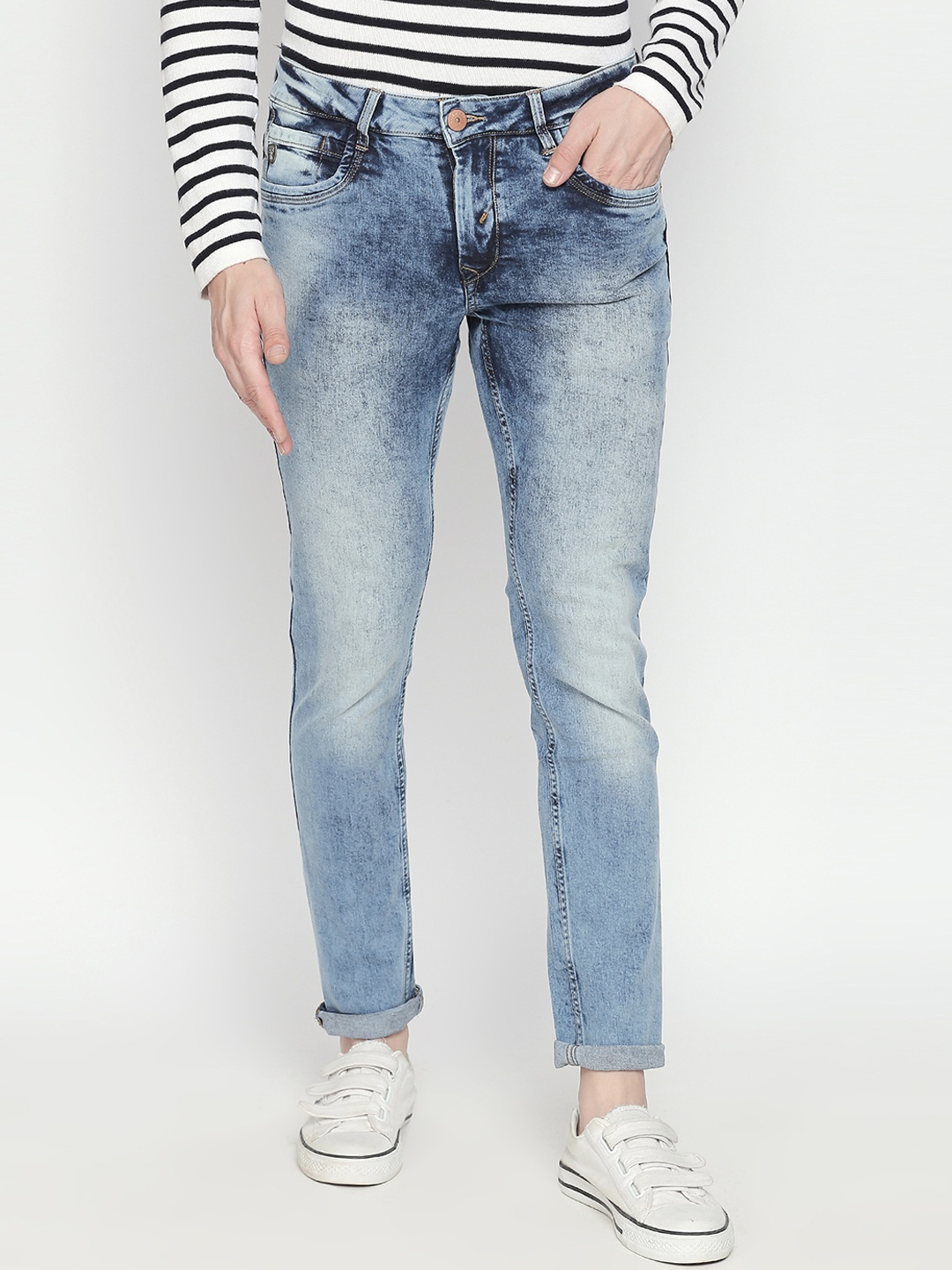 

SF JEANS by Pantaloons Men Blue Slim Fit Mid-Rise Clean Look Jeans