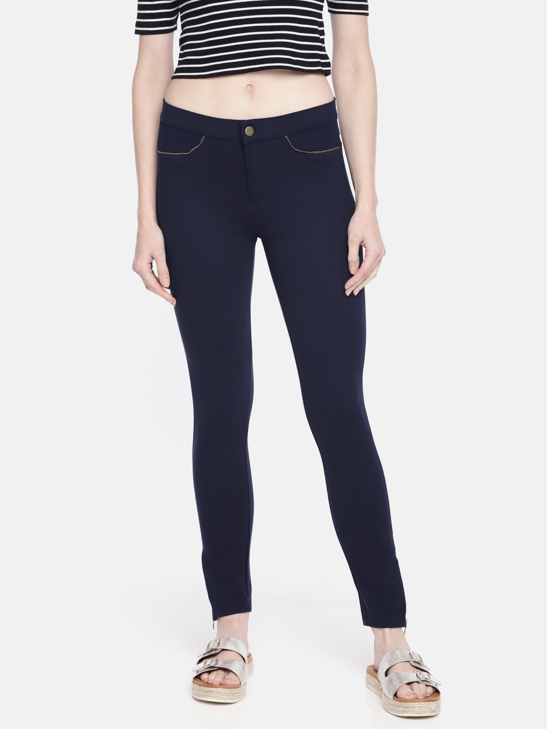 

Jealous 21 Women Navy Solid Jeggings, Navy blue