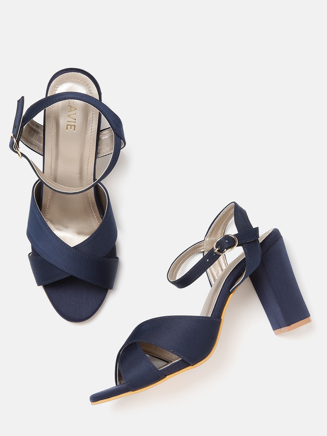 

Lavie Women Navy Blue Solid Block Heels