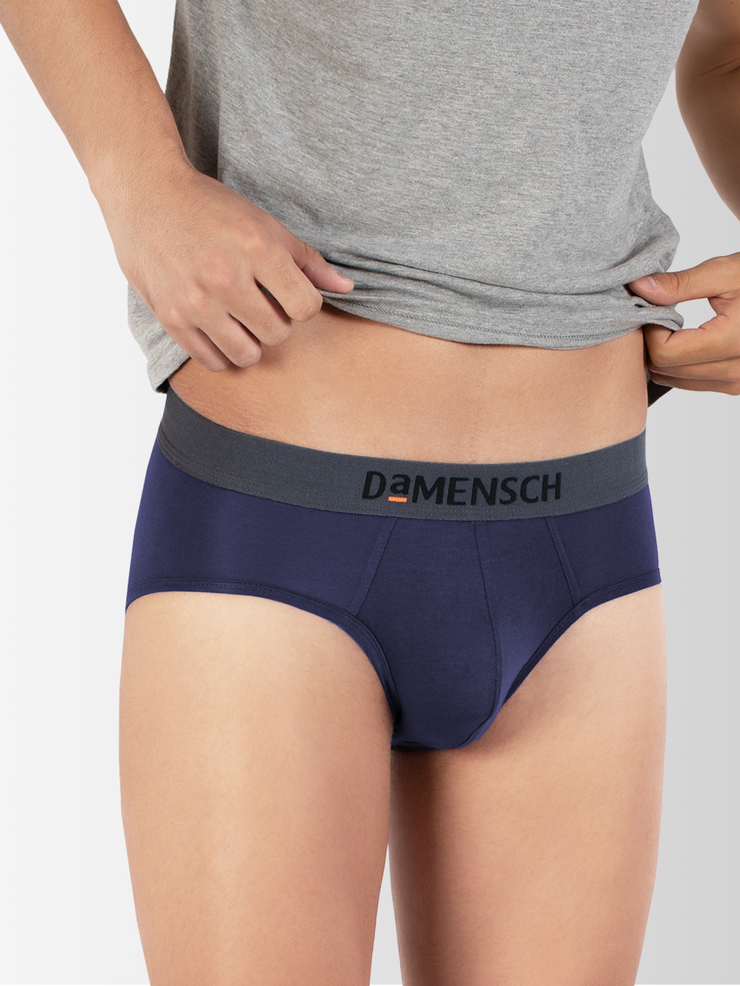 

DaMENSCH Men Blue DEO-SOFT Deodorizing Micro Anti Bacterial Solid Briefs DAM-DC-B-SB, Navy blue
