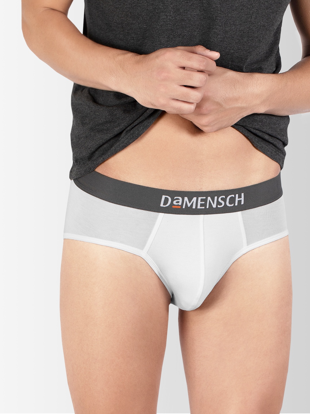 

DaMENSCH Men White DEO-SOFT Deodorizing Micro Modal Solid Briefs DAM-DC-B-FW