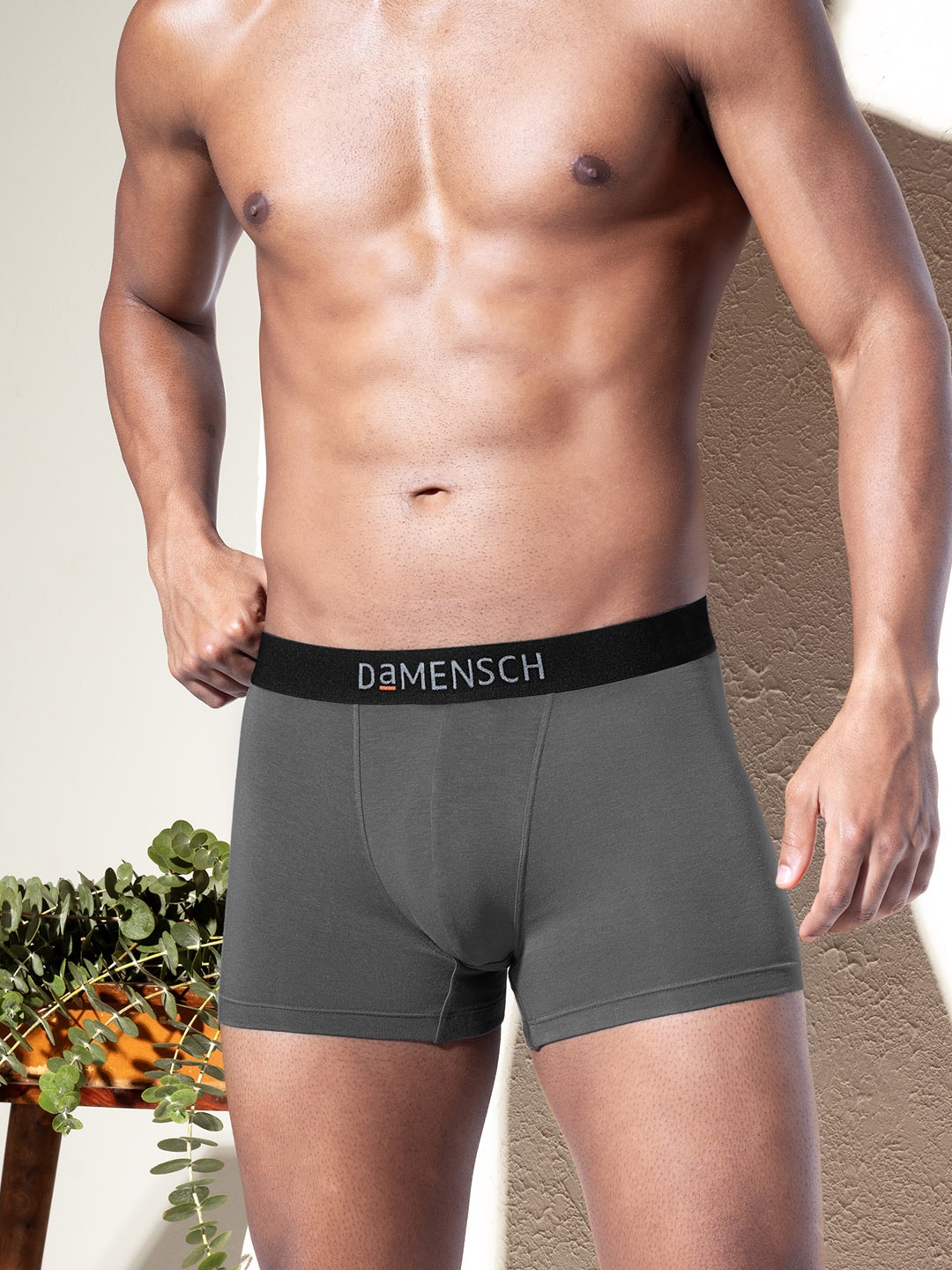 

DaMENSCH DEO-SOFT Solid Premium Egyptian Cotton-Modal Blend Trunk, Grey