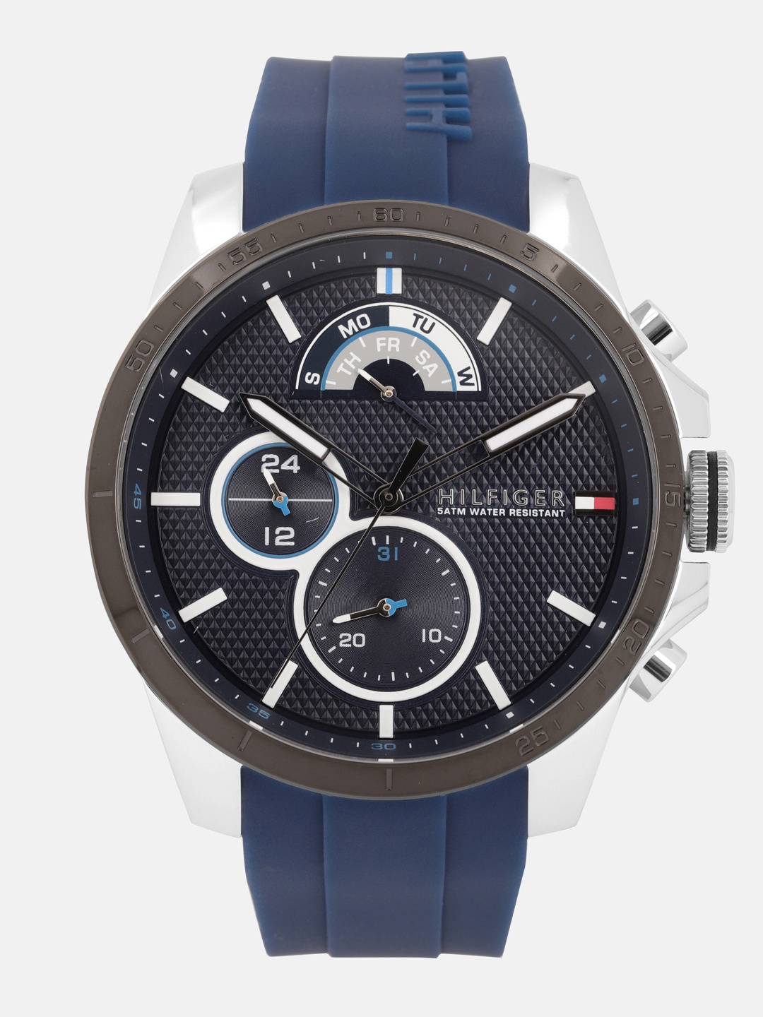 

Tommy Hilfiger Men Blue Textured Analogue Watch TH1791350W
