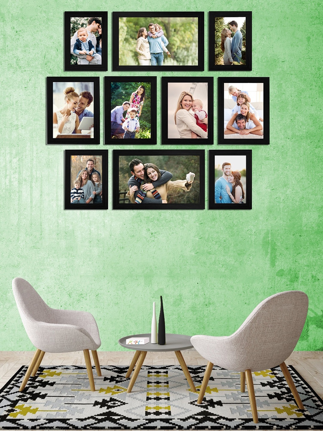 

Art Street Black Solid Set Of 10 Wall Photo Frames