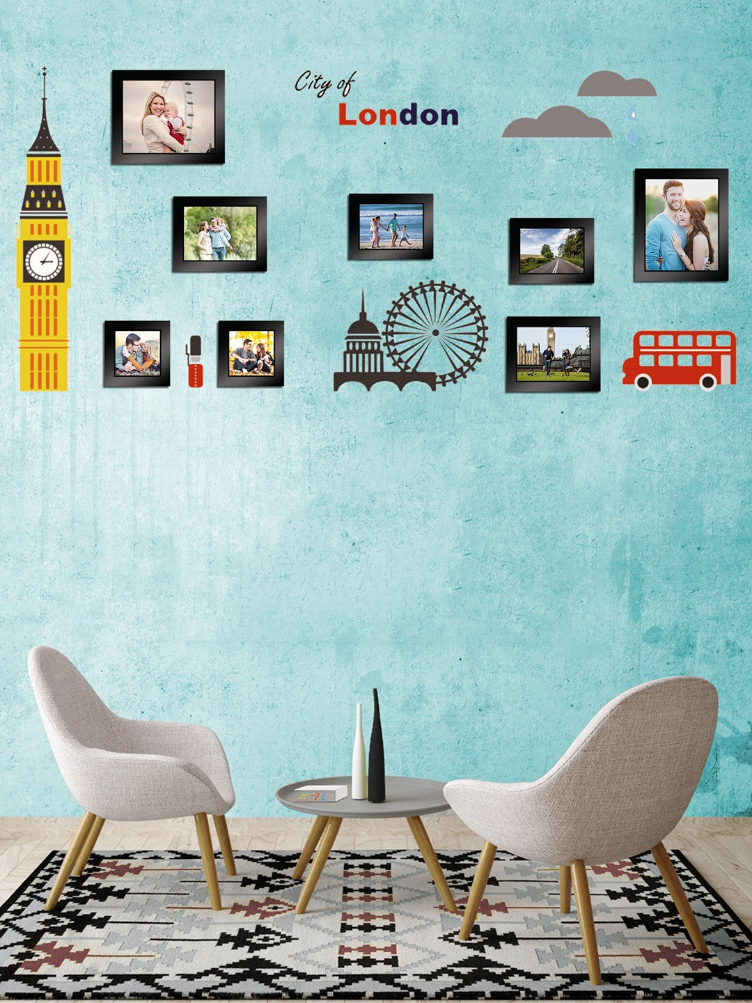 

Art Street Black Solid Set Of 8 Wall Photo Frames