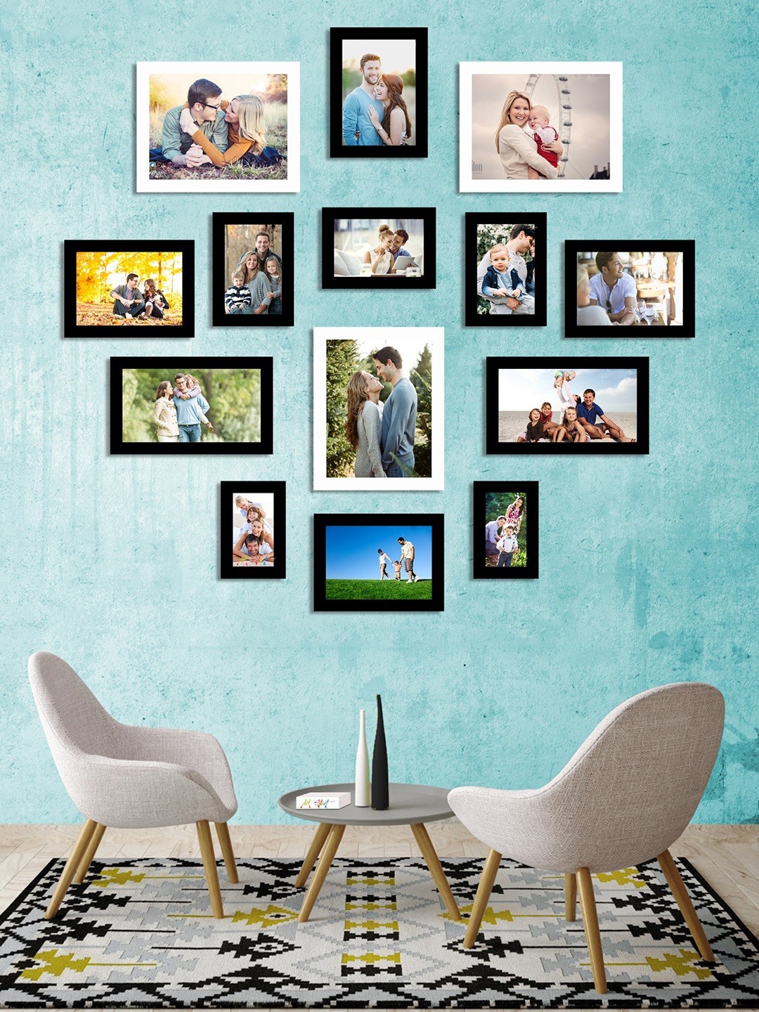 

Art Street Black Solid Set Of 14 Wall Photo Frames