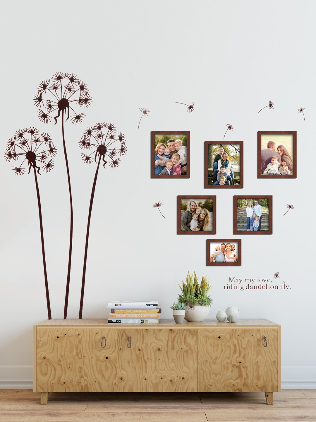 

Art Street Black Solid Set Of 6 Wall Photo Frames, Brown