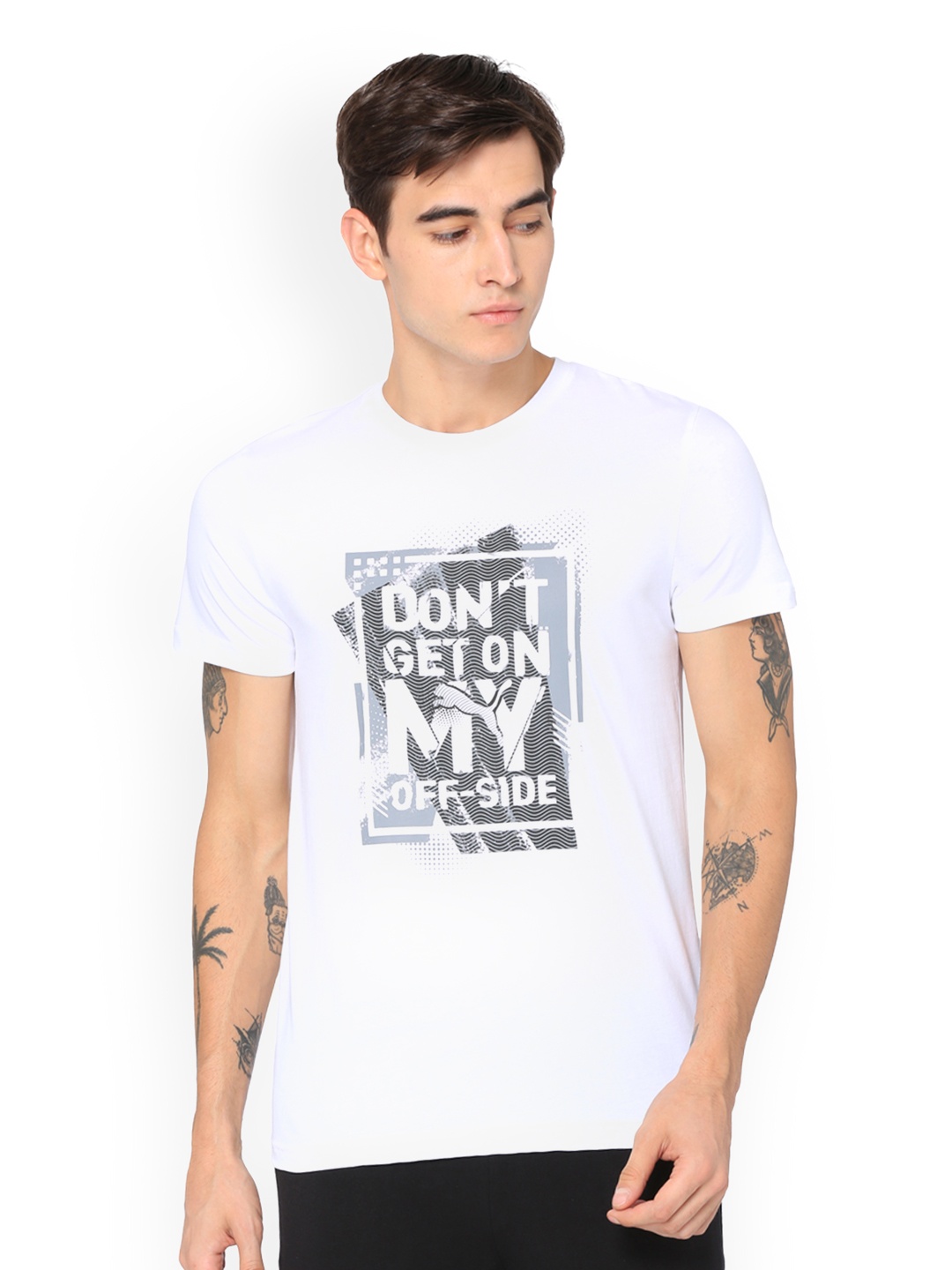 

Puma Unisex White Printed one8 Bold Cricket Graphic Round Neck T-shirt