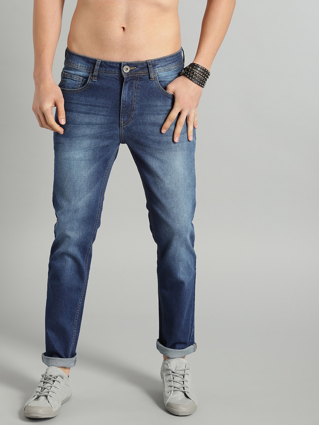 

The Roadster Lifestyle Co Men Blue Skinny Fit Mid-Rise Clean Look Stretchable Jeans
