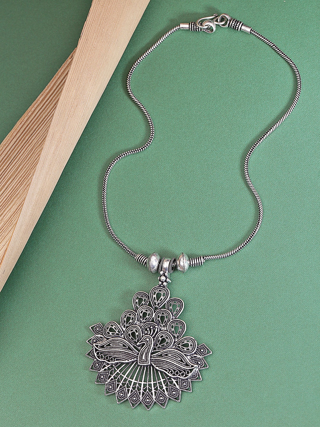 

Priyaasi Oxidised German Silver-Plated Necklace