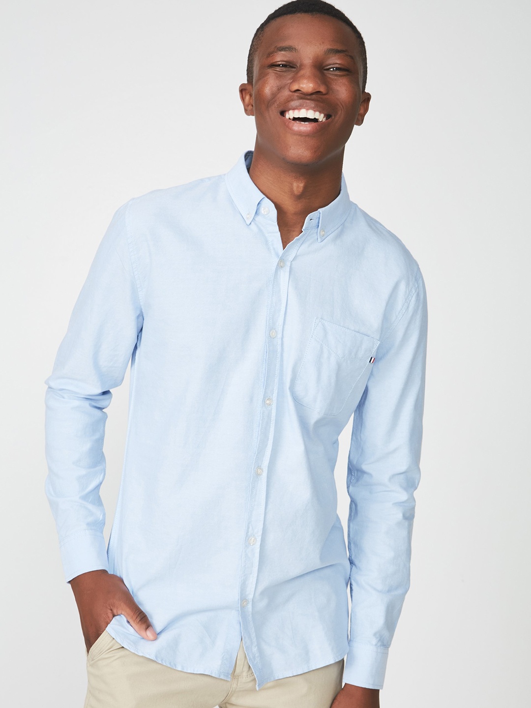 

COTTON ON Men Blue Regular Fit Solid Casual Shirt