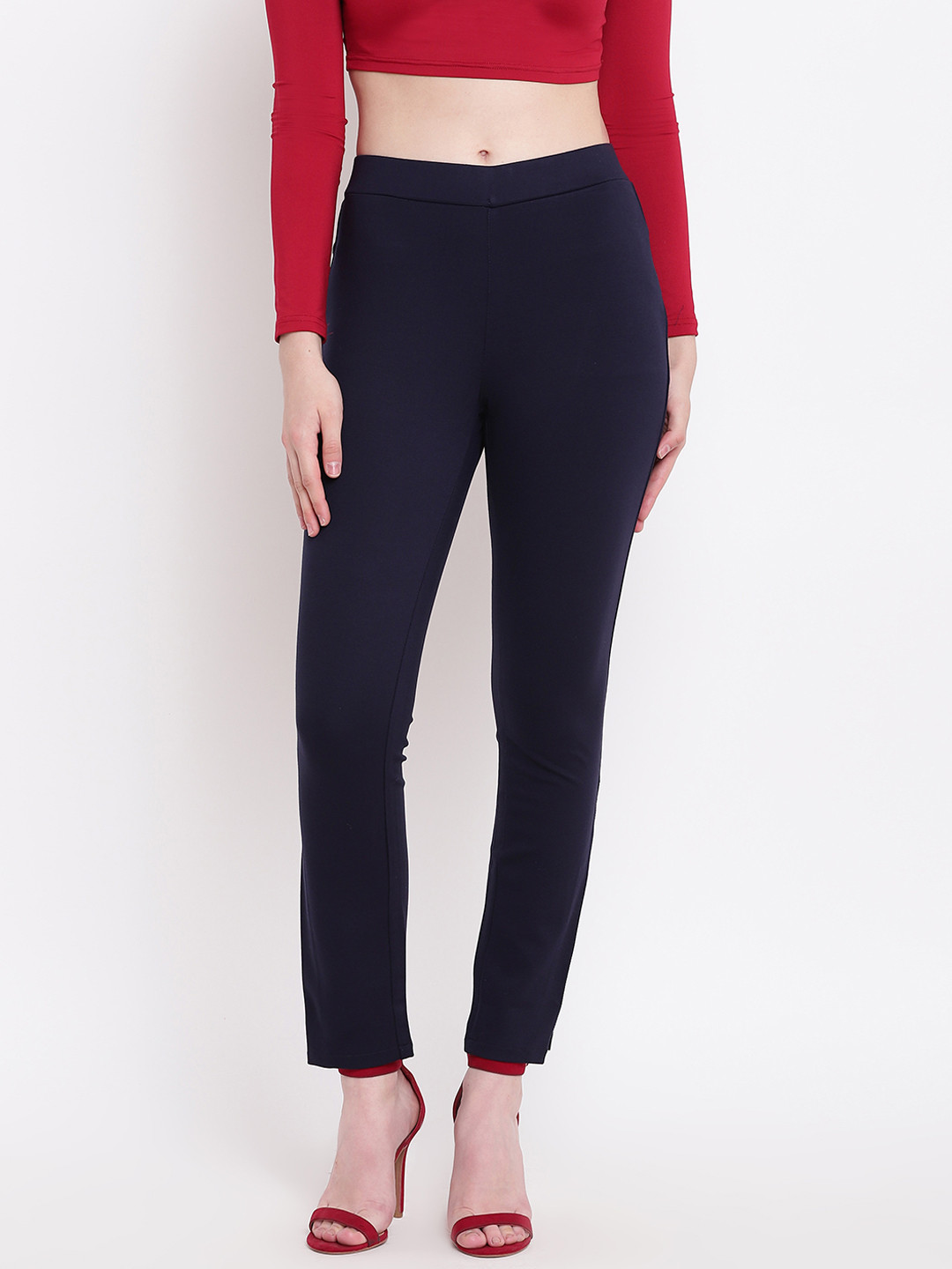 

Taanz Women Navy Blue Solid Slim-Fit Jeggings