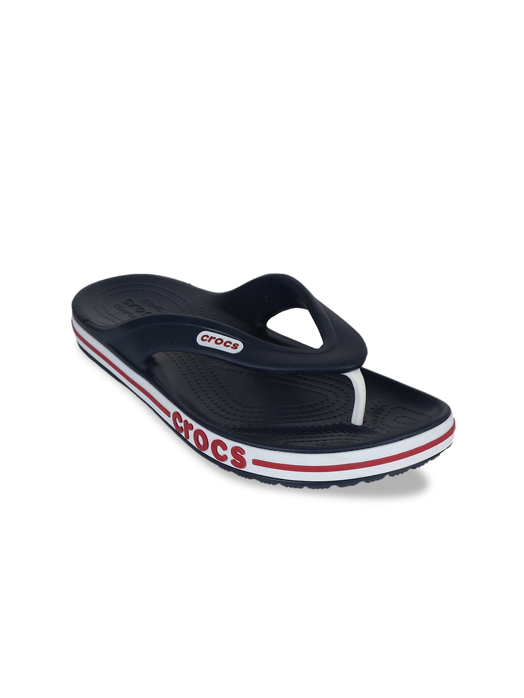 

Crocs Men Navy Blue & White Solid Thong Flip-Flops