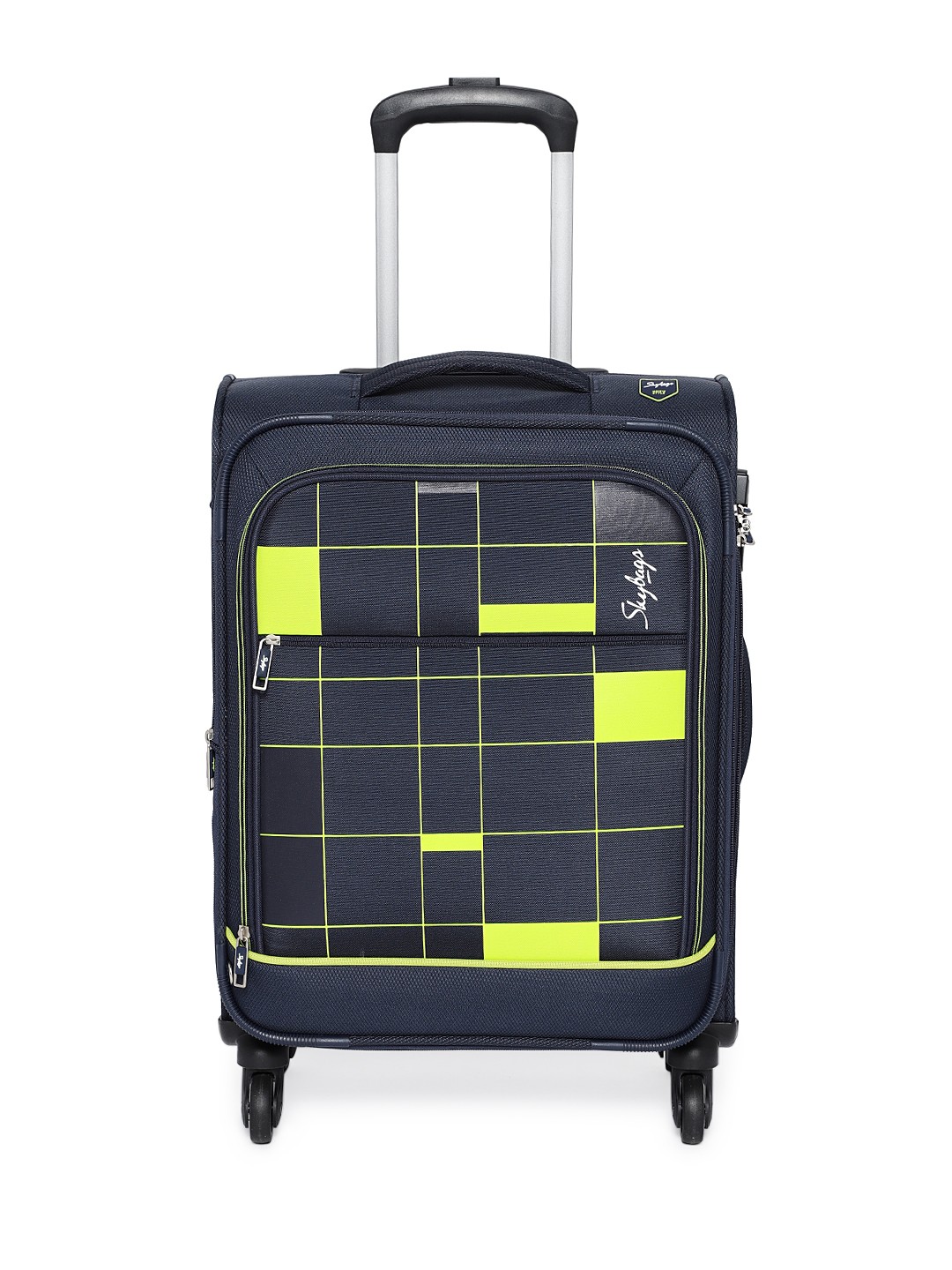 

Skybags Unisex Blue Printed HEADLINE STR EXP 4 WHEEL 58 Cabin Trolley Bag