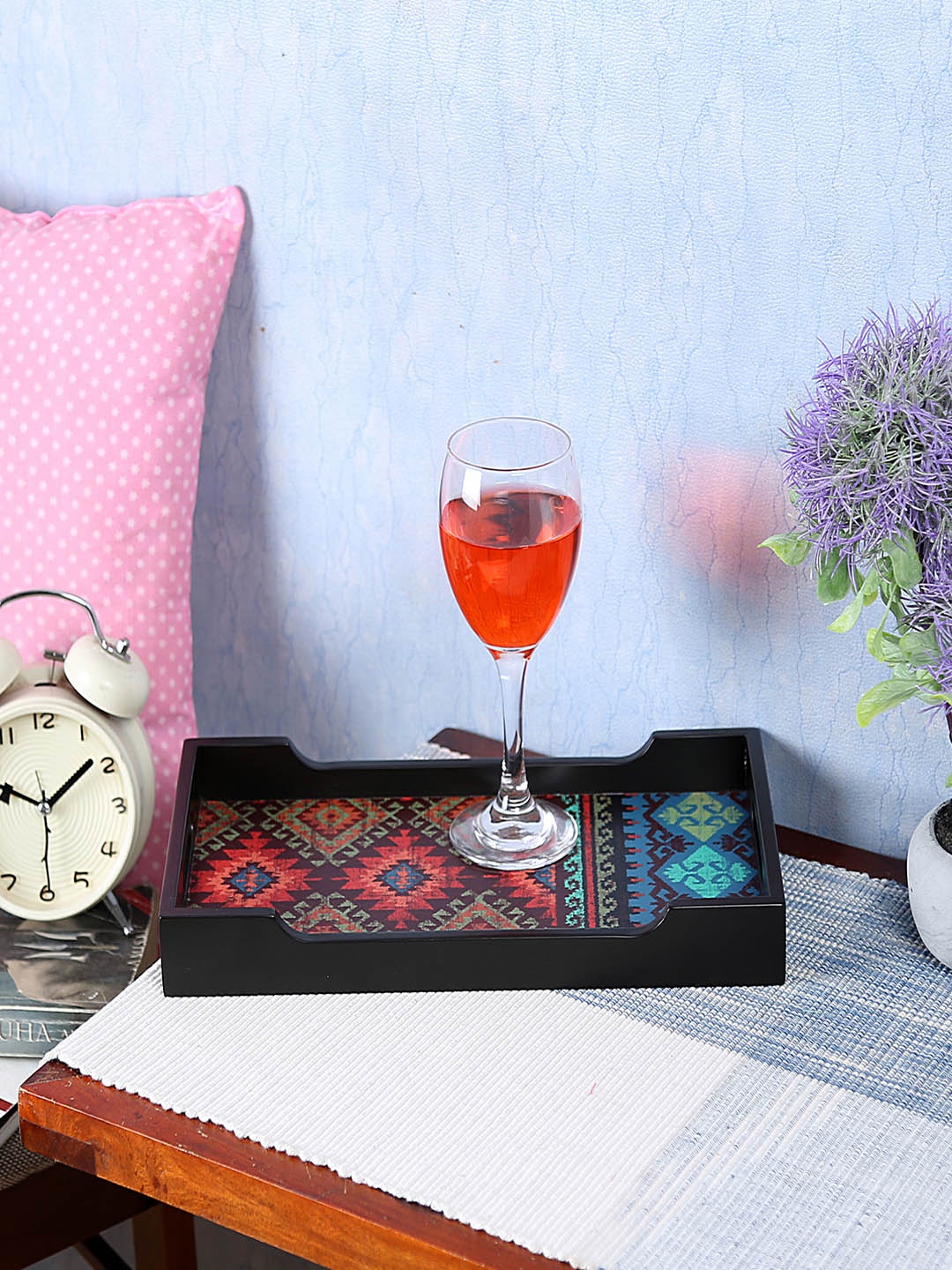 

Reinvention Factory Black & Red Printed Small Serving Tray