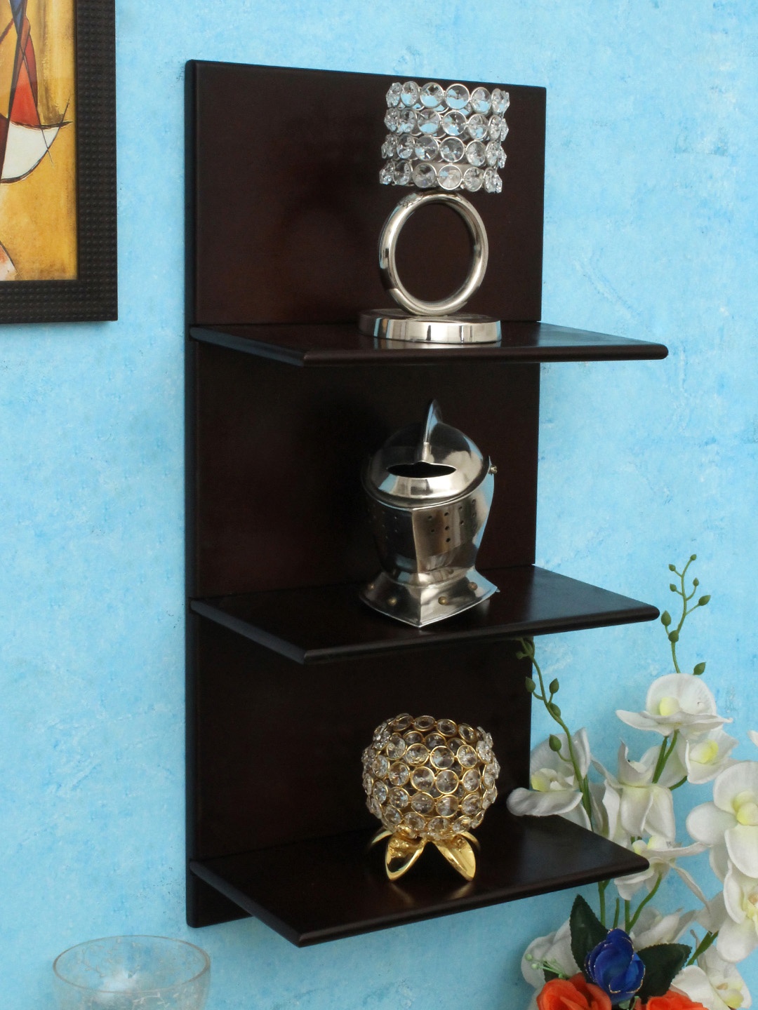 

Home Sparkle Brown MDF Basic Wall Shelf