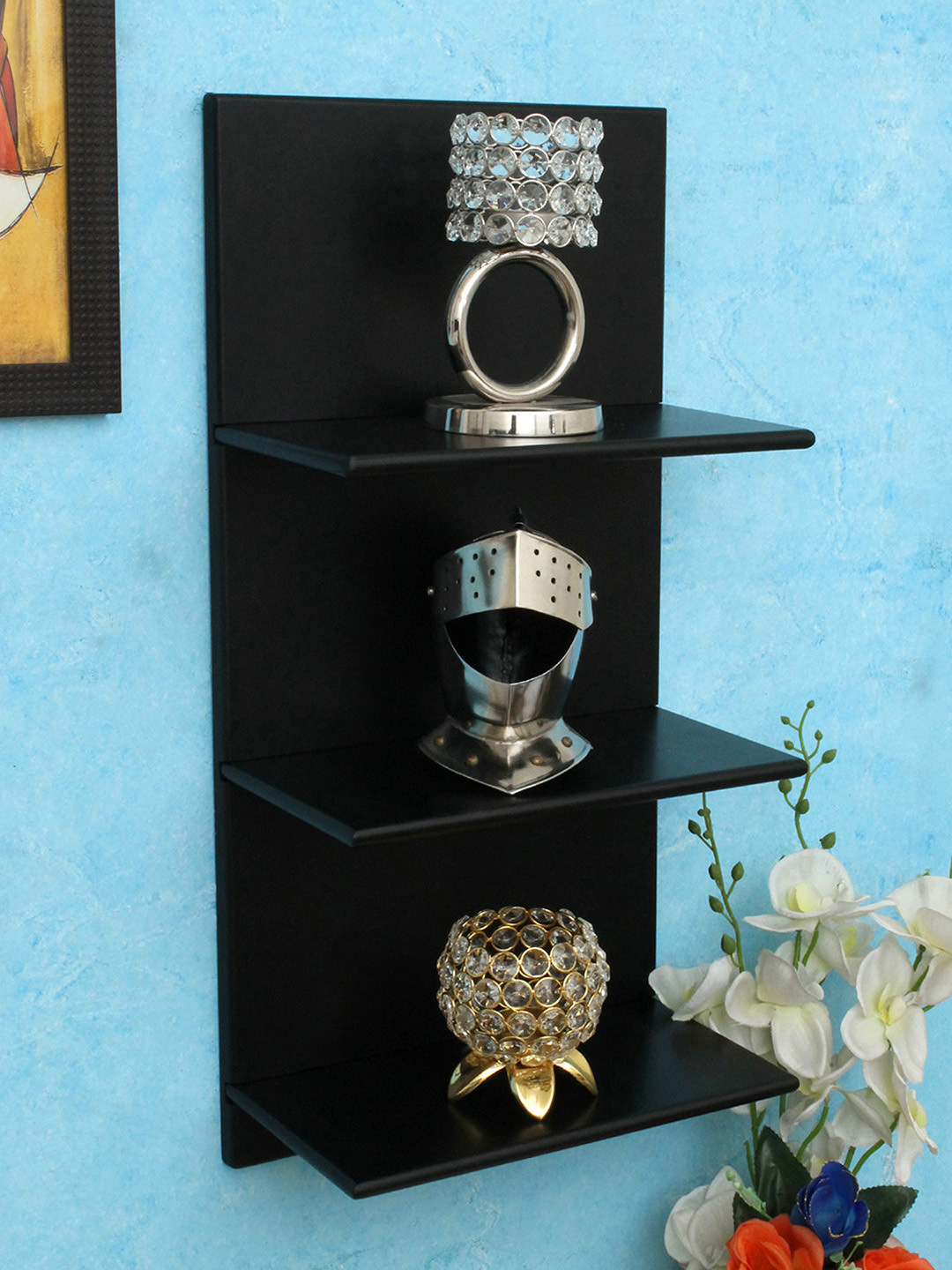 

Home Sparkle Black MDF Basic Wall Shelf