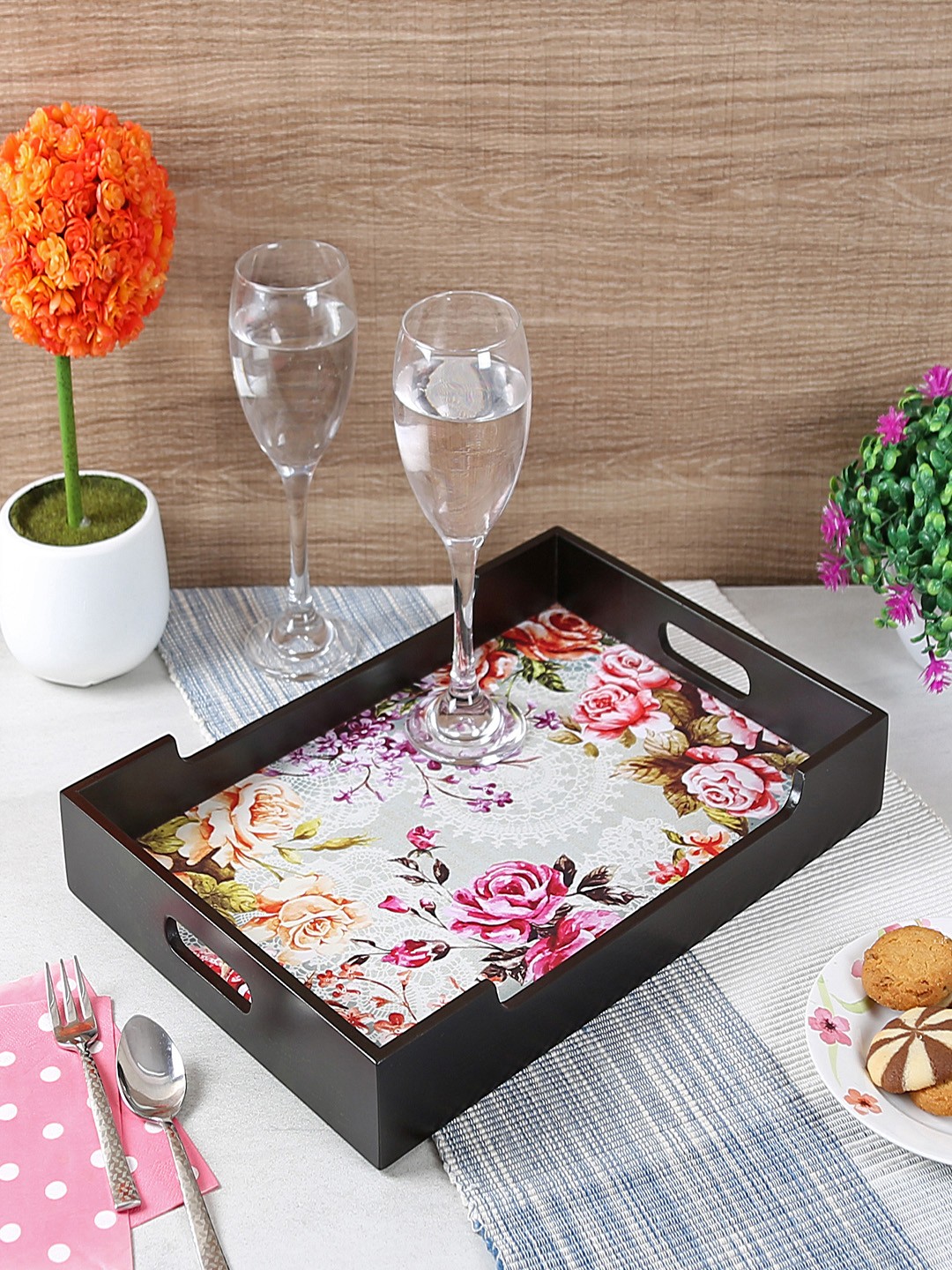 

Reinvention Factory Black & White Printed Medium Serving Tray
