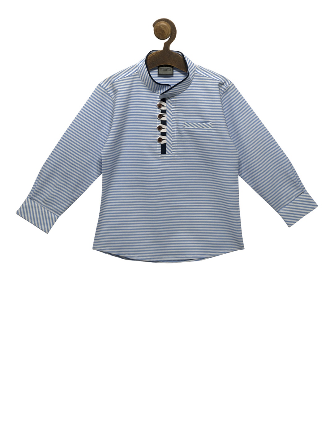 

RIKIDOOS Boys Blue Striped Straight Kurta