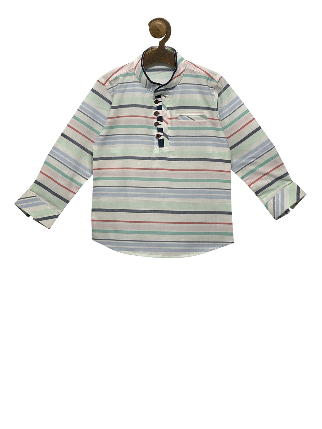 

RIKIDOOS Boys Multicoloured Striped Straight Kurta, Multi