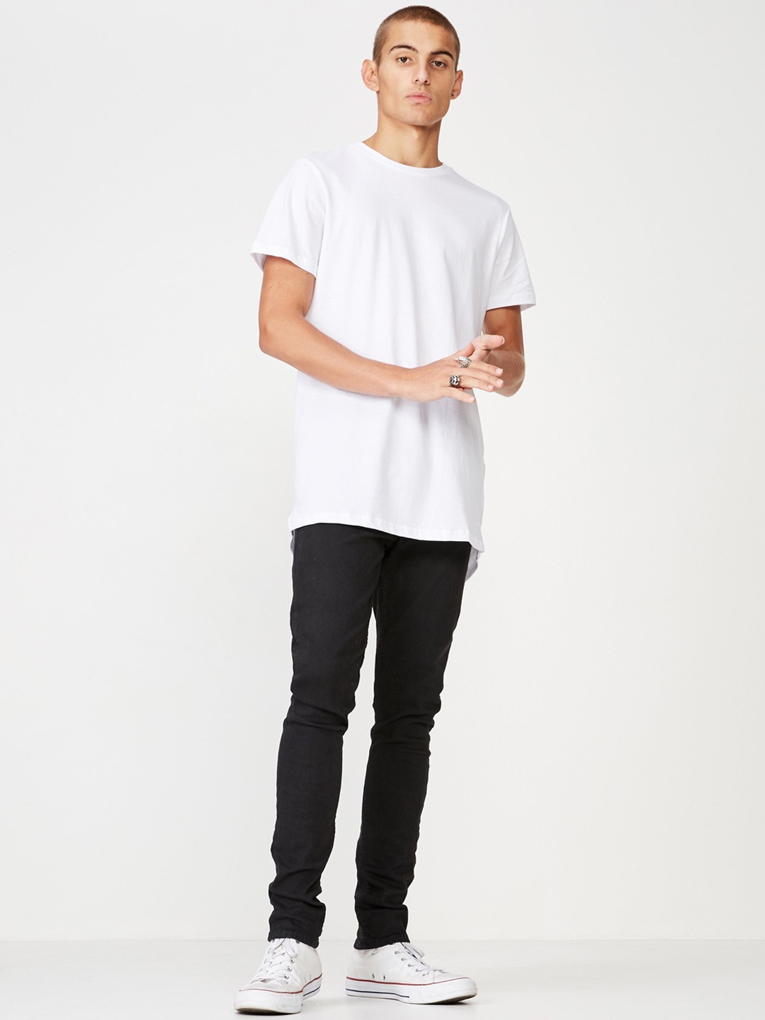 

COTTON ON Men White Solid Round Neck T-shirt