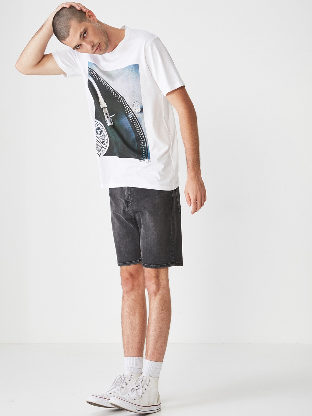 

COTTON ON Men White Printed Round Neck T-shirt