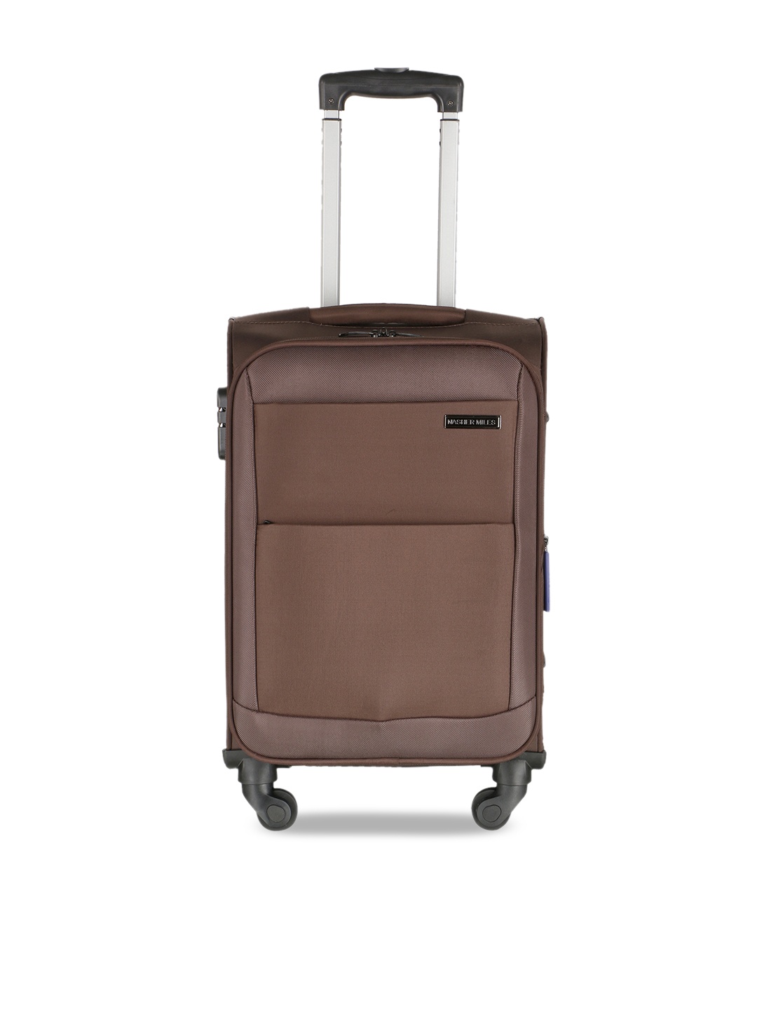 

Nasher Miles Brown Solid Soft-Sided Cabin Trolley Bag