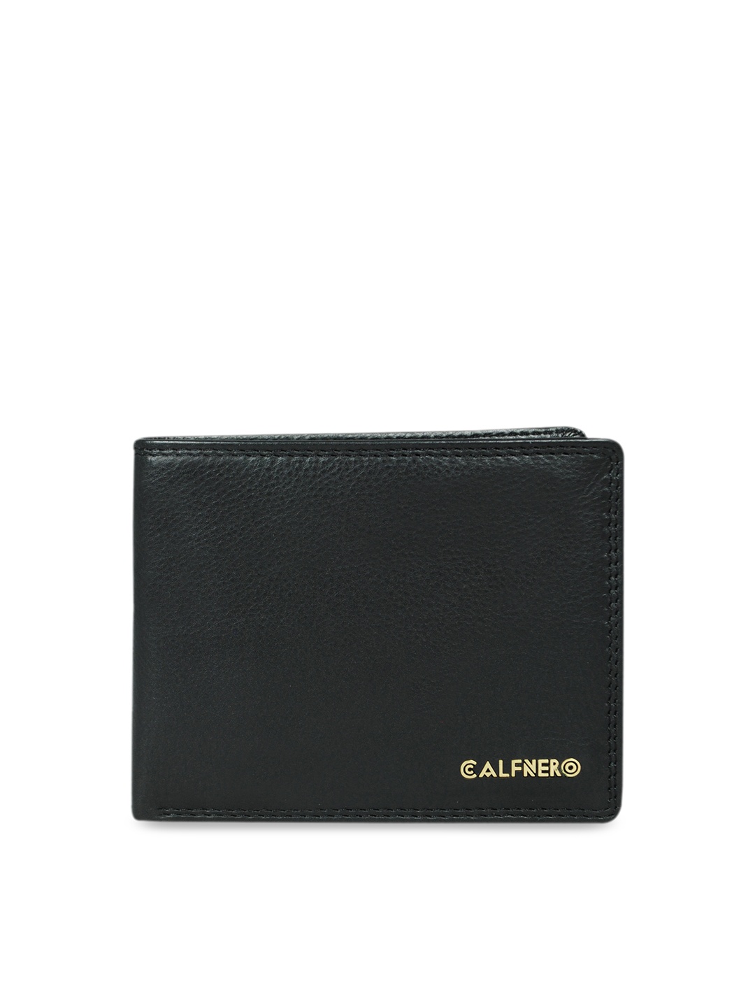 

CALFNERO Men Black Solid Leather Two Fold Wallet