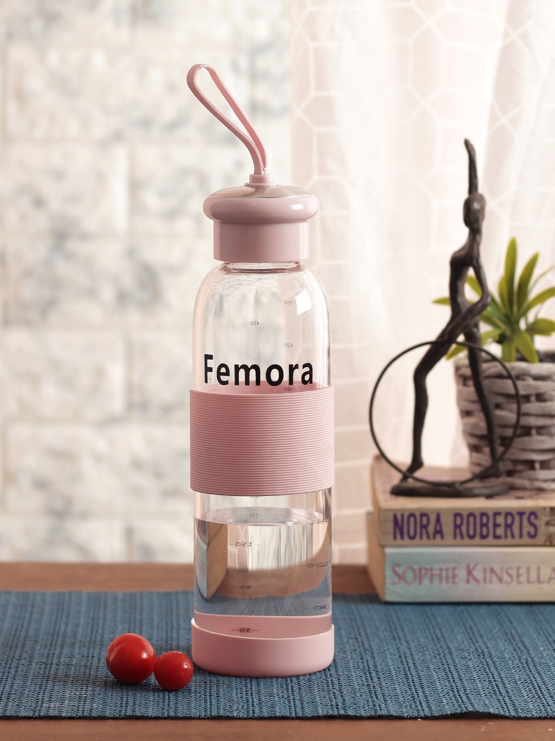 

Femora Set of 2 Transparent & Pink Water Bottle with Protective Sleeve 500ml