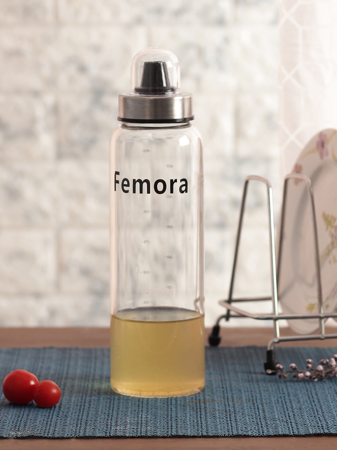 

Femora Set of 3 Transparent Borosilicate Glass Bottle Jars