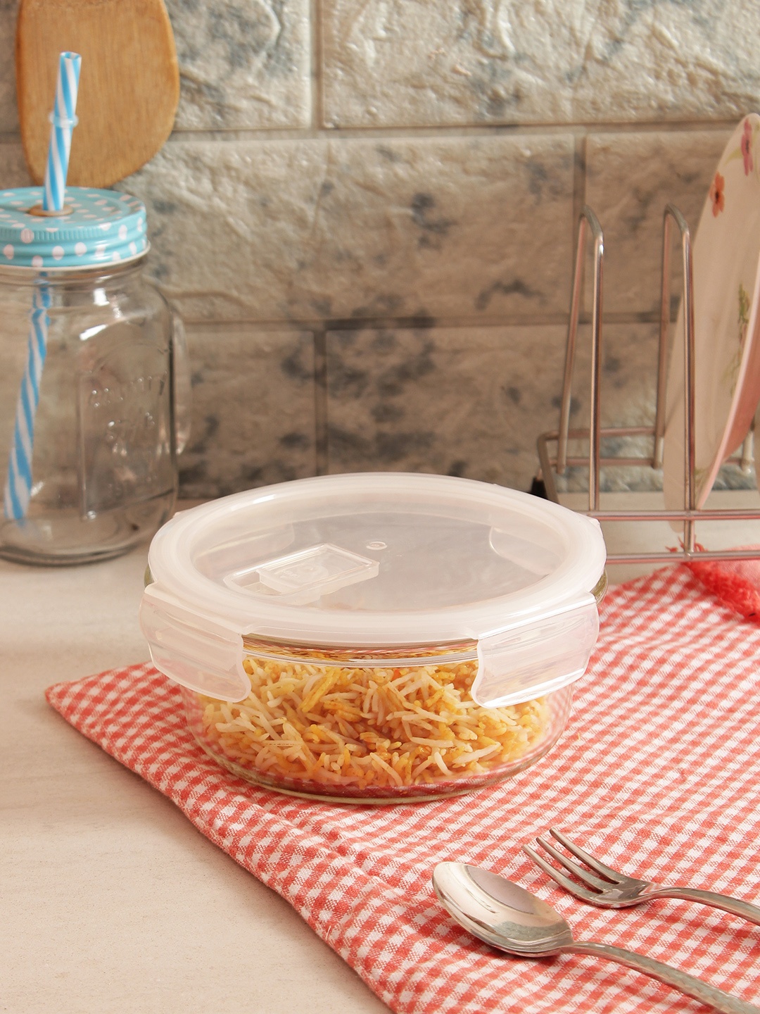 

Femora Set of 2 Transparent Borosilicate Glass Food Containers