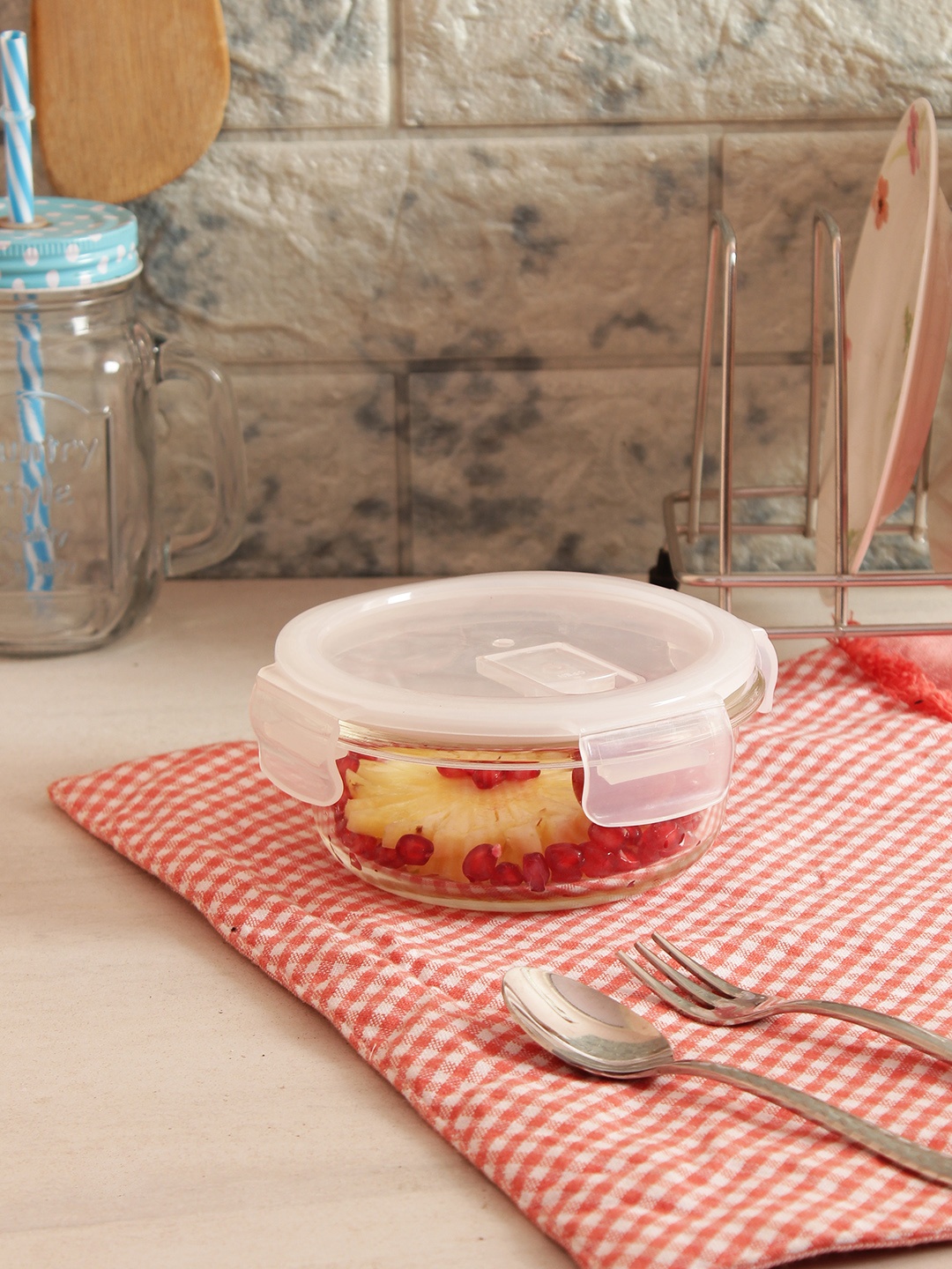 

Femora Set of 2 Transparent Borosilicate Glass Food Containers