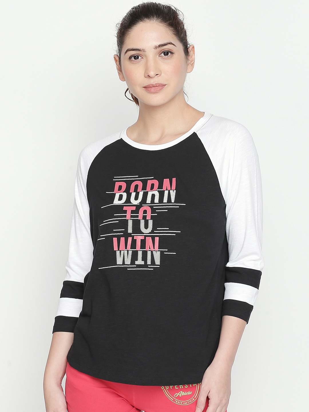 

Ajile by Pantaloons Women Black Printed Pure Cotton Top