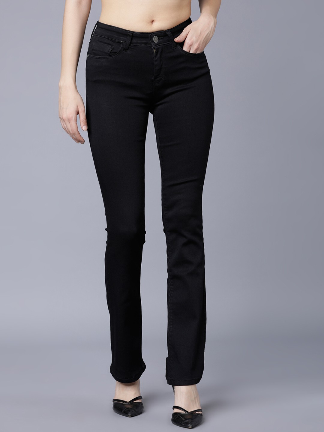 

Tokyo Talkies Women Black Super Skinny Fit Mid-Rise Clean Look Stretchable Jeans
