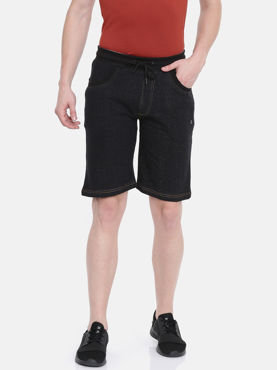 

Proline Active Men Black Self Design Regular Fit Regular Shorts
