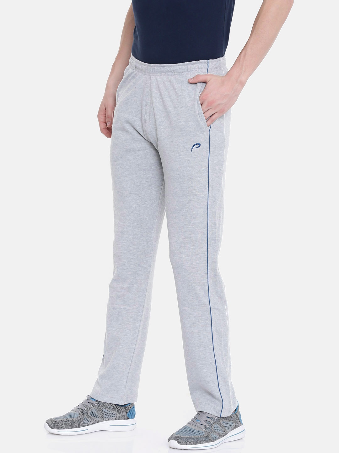 

Proline Active Men Grey Melange Classic Straight Fit Solid Track Pants