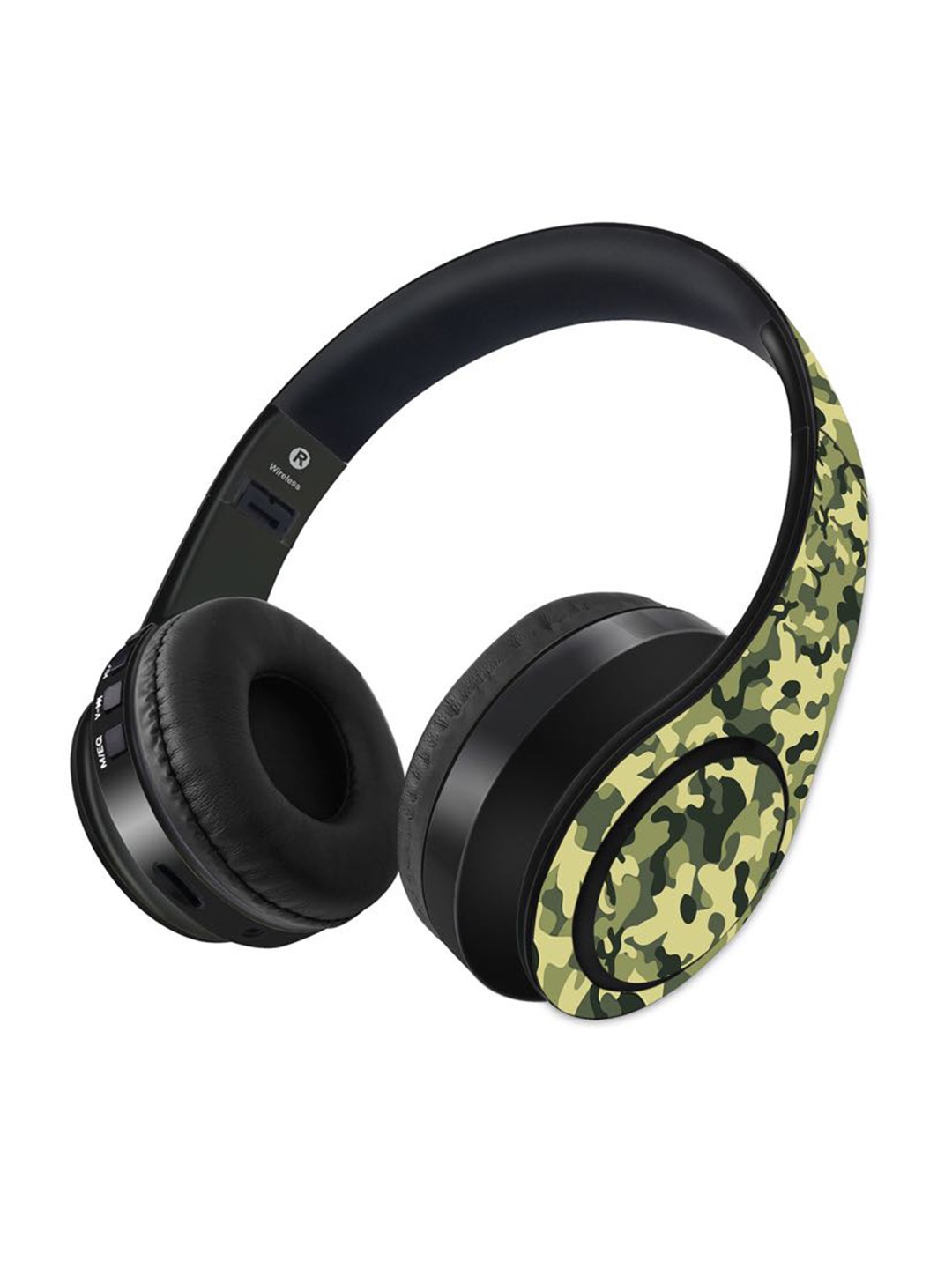 

Kook N Keech Unisex Olive Green Camo Effect Wireless Headphones
