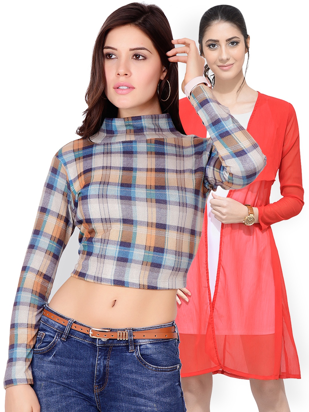 

SCORPIUS Women Pack Of Top & Shrug, Blue