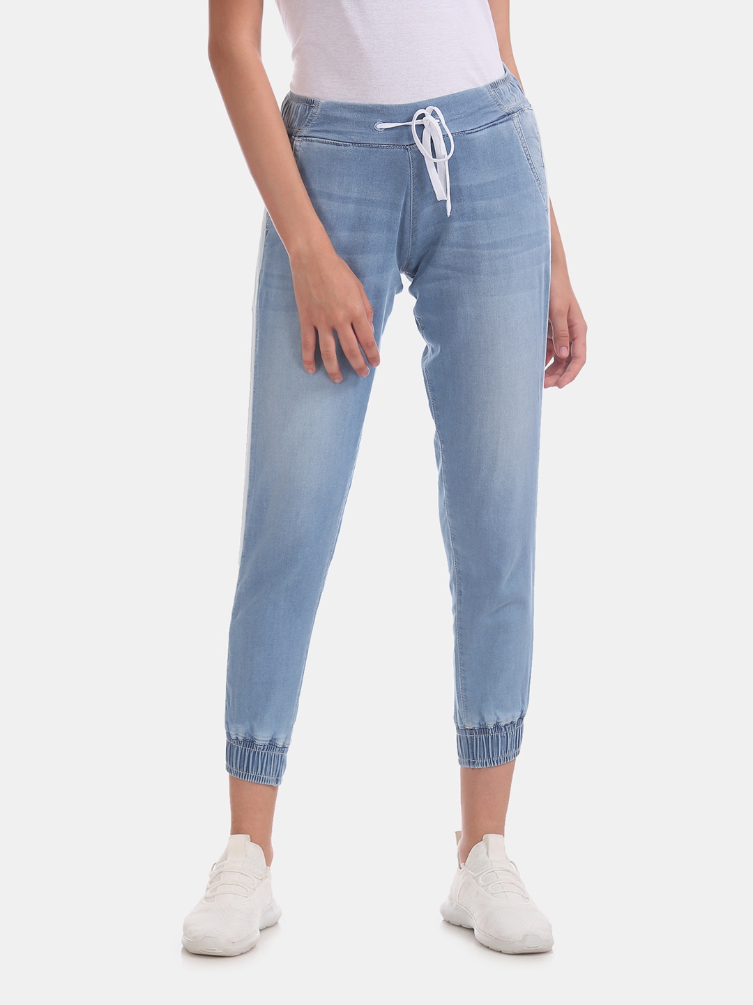 

U.S. Polo Assn. Women Women Blue Jogger Mid-Rise Clean Look Jeans